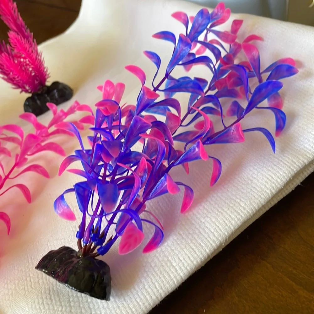 lot of 4 pc Artificial Seaweed Water Plants for Aquarium Plastic Fish Tank